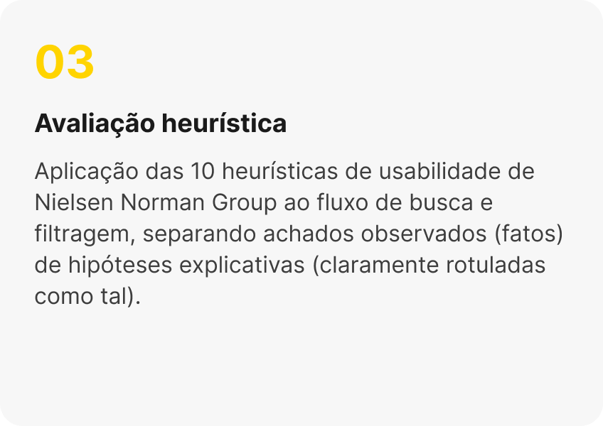 Painel de filtros do Mercado Livre com destaque para a ausência do filtro de avaliação